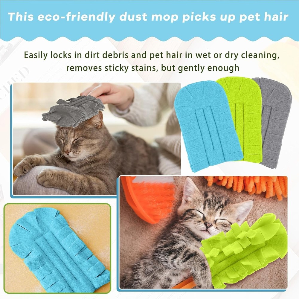 3 Pcs Duster Refill Reusable Fleece Duster Refills Feather Flat Dusters Multi...
