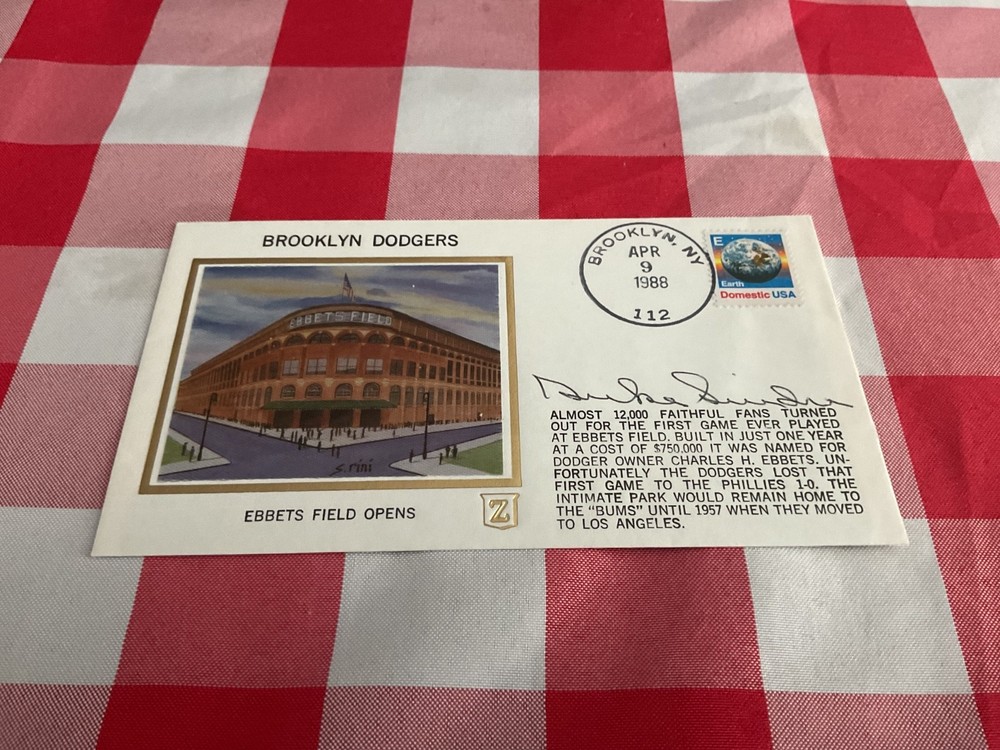 Duke Snider Autographed Brooklyn Dodgers - Ebbets Field Opens FDC