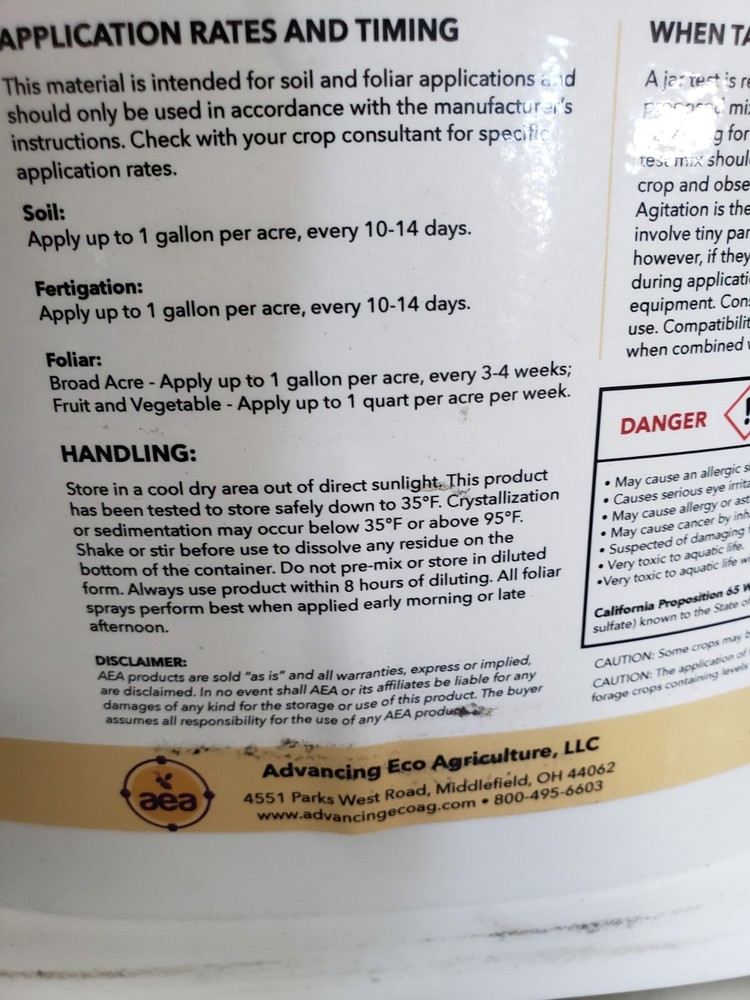 Advancing Eco Agricultere MicroPak™ Nutrient Solution 5 Gal