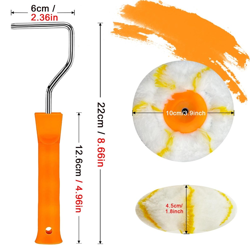Corner Paint Roller, Drywall Corner Edger Painting Rollers, 3 Pieces Corner P...