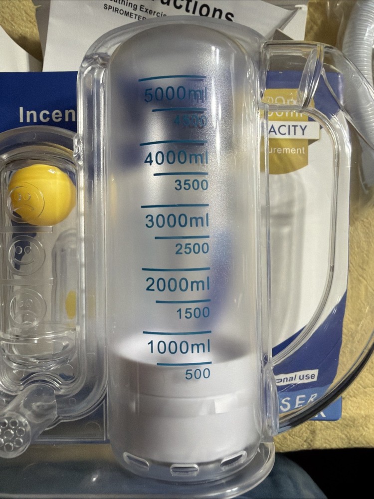 Breathing Exercise Device for Lungs Deep Breathing, Incentive Spirometer 5000ml