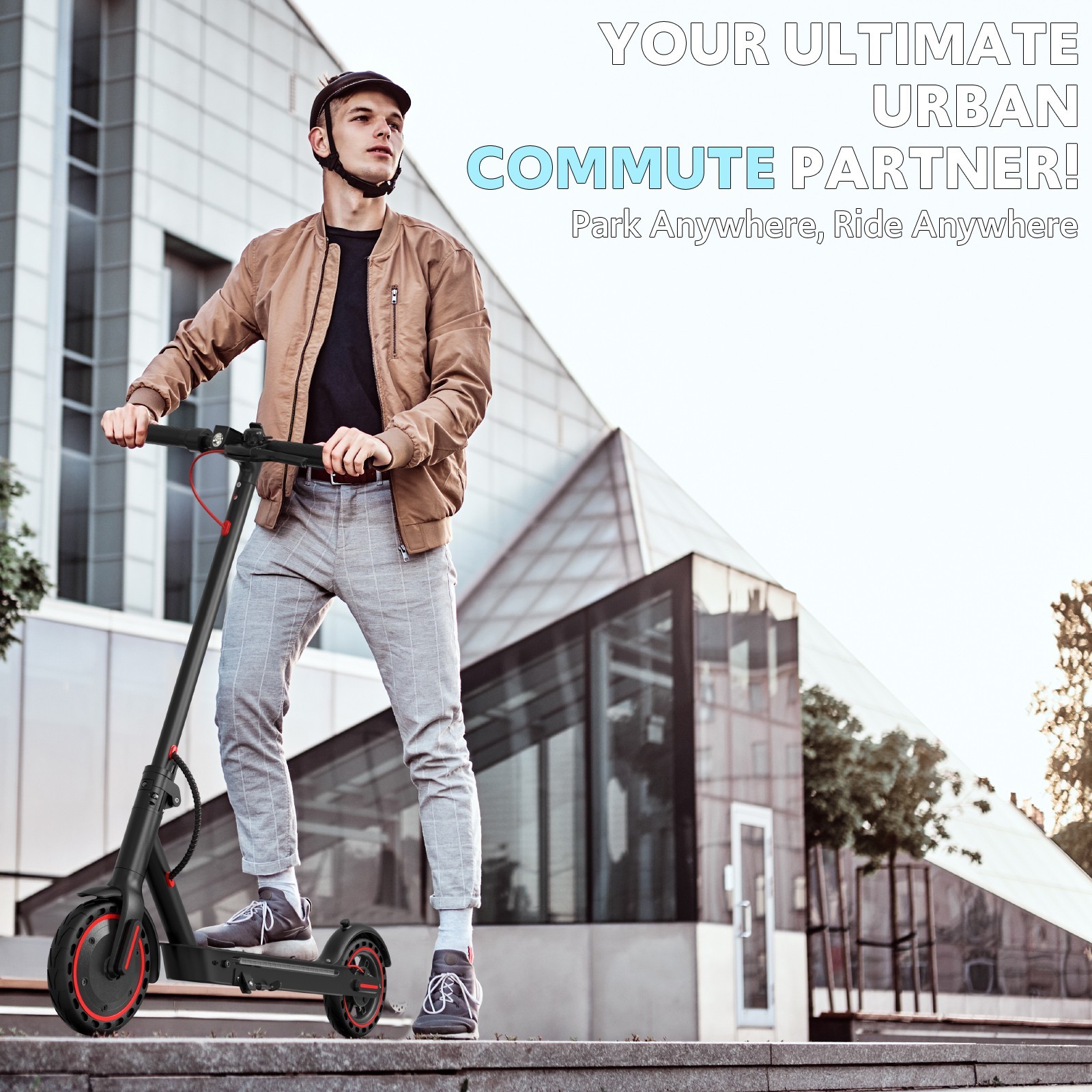 Electric Scooter Adults, Up to 21 MPH, Folding E-Scooter Built-in Side Lights