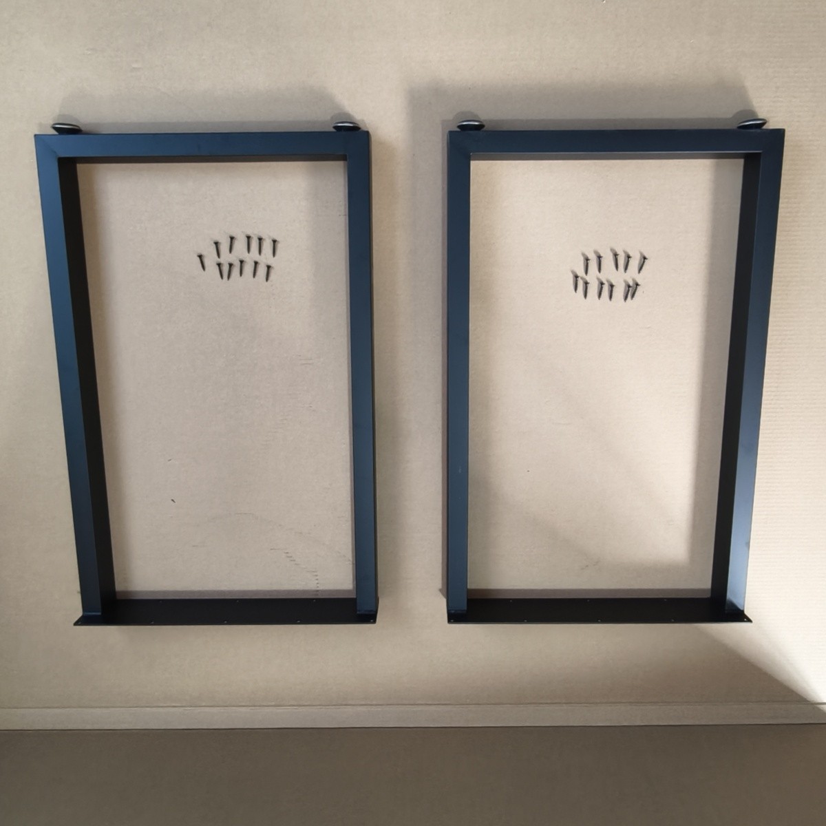 2 PCS Square Reinforced Steel Office Table Legs For DIY Max Load 1000 lbs Heavy