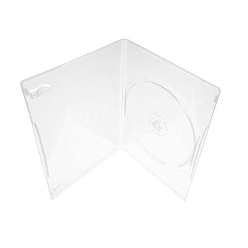7mm Slim Clear Single CD/DVD Case, 50 Pieces Pack.