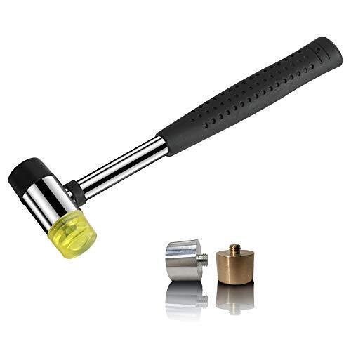 Gunsmithing Hammer With 4 Tipsinterchangeable Tool 25mm Dual Head Nylon Rubber H