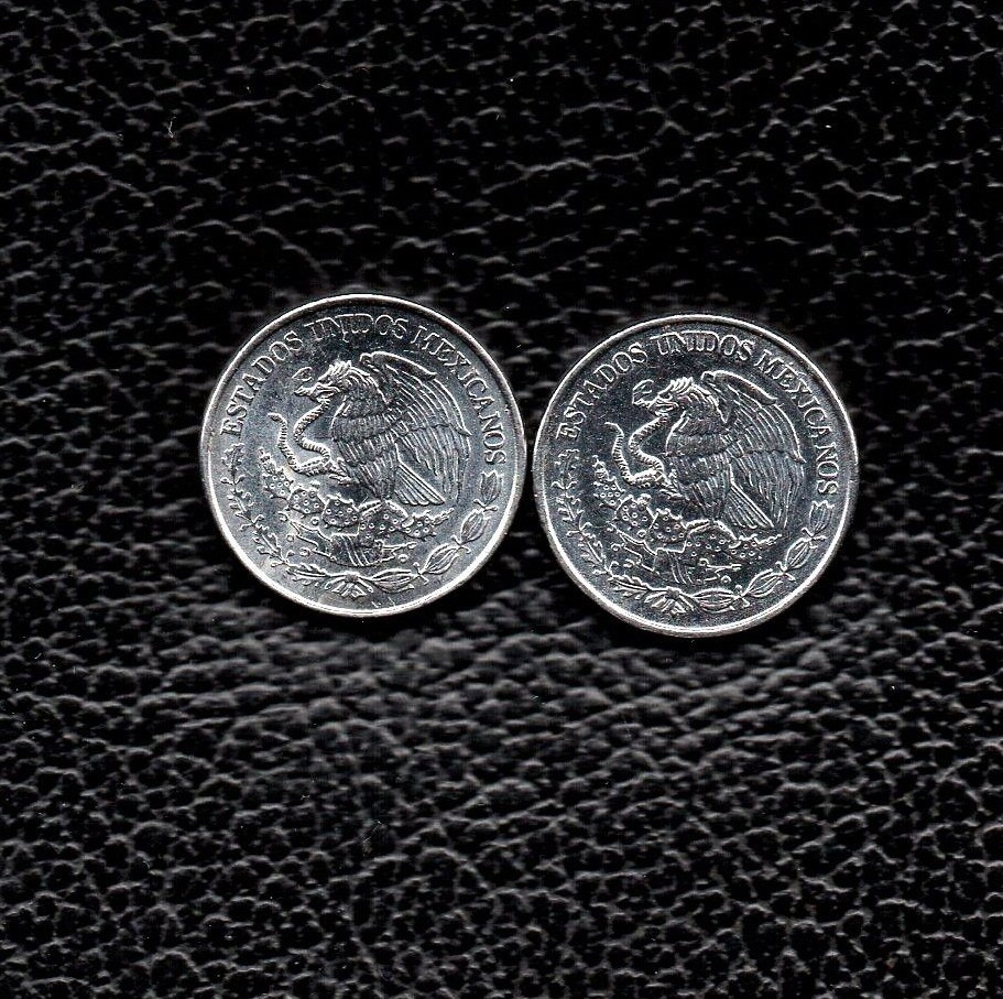 (2) 20 Centavos 2010-2011 Mexico Nice Coins!!!