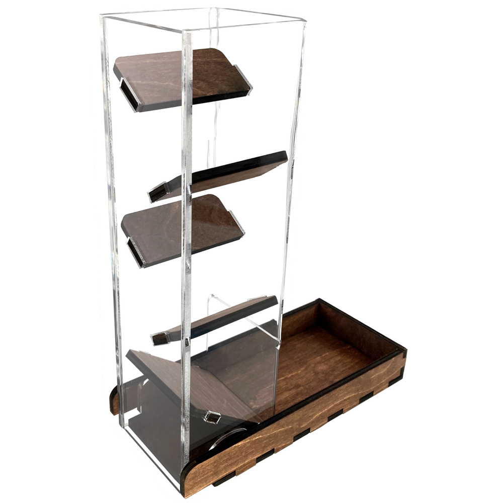C4Labs 10" Tall Clear Dice Tower & Basic Tray - Walnut