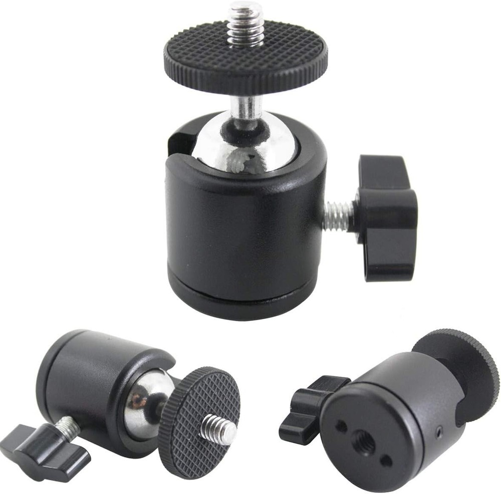 Versatile 360° Tripod Ball Head with Rubber-Padded Mount for Smooth Operation
