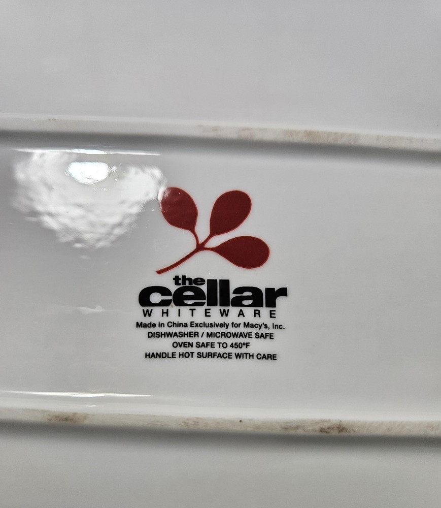 The Cellar Whiteware Red Black White Rectangular Platter