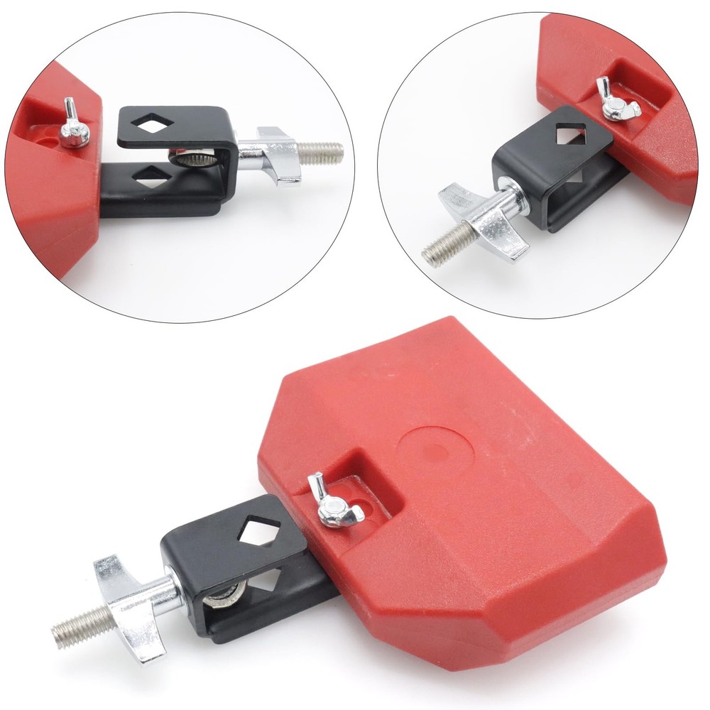5" Red Jam Block with Adjustable Mounting Bracket, Plastic Percussion Instrument
