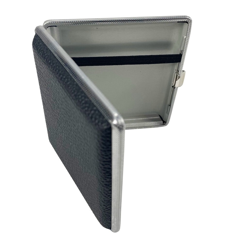 PU Leather Cigarette Case Portable Metal Cigarette Case Box 20 Regular Cigarette