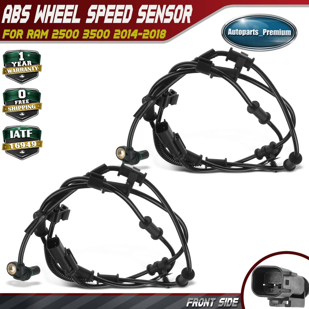 2x Front Left & Right ABS Wheel Speed Sensor for Ram 2500 3500 14-18 68165624AD