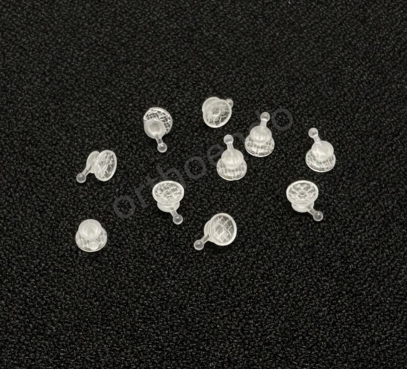 10pc Orthodontic Bondable Lingual Button with Hook Round Stainless Steel Ceramic