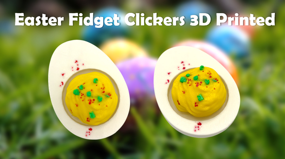 Easter Fidget Clickers 3 Pack Deviled Egg; Rainbow Cupcake; Peeps Bunny