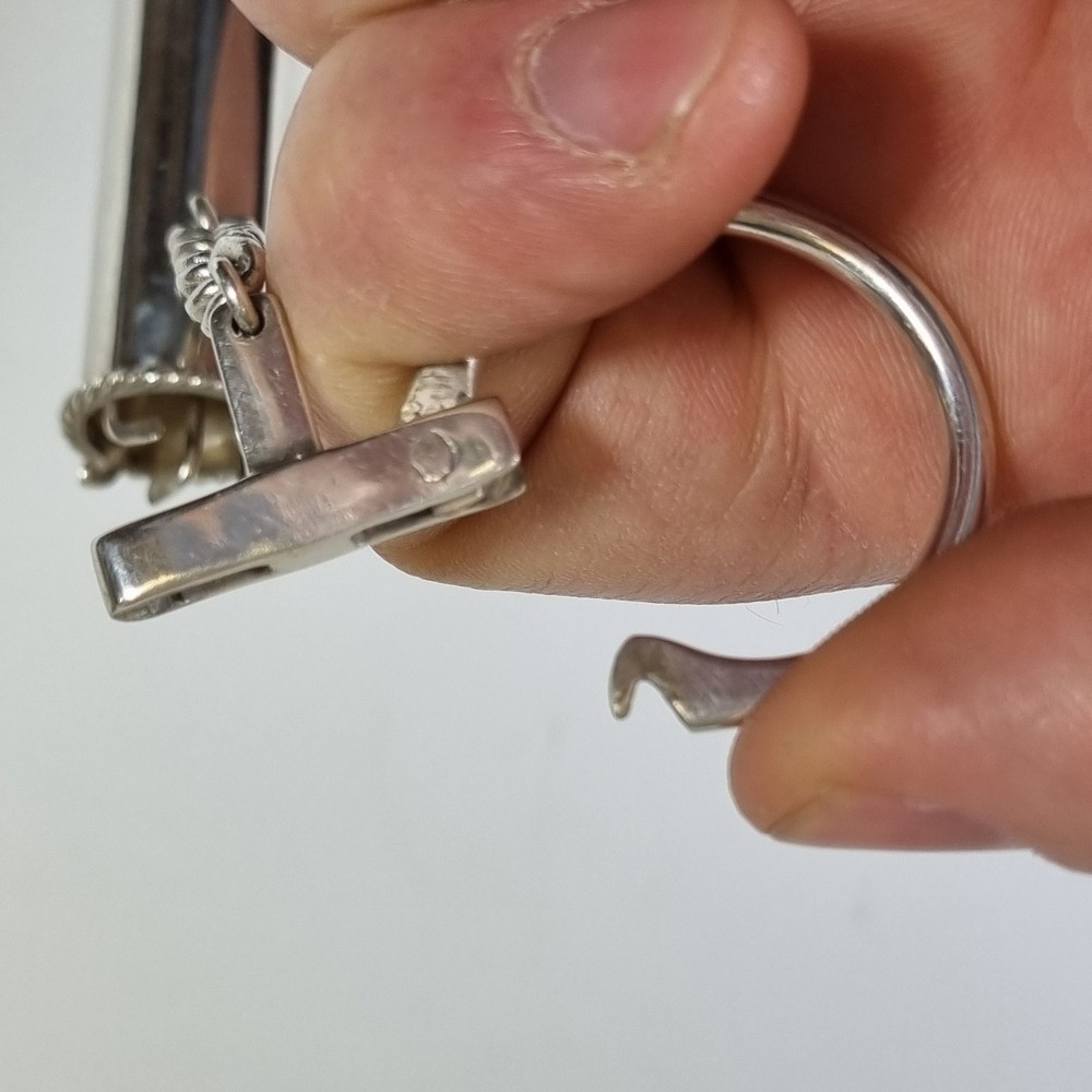 Solid Silver Miniature Golf Bag Key Ring Stamped 925
