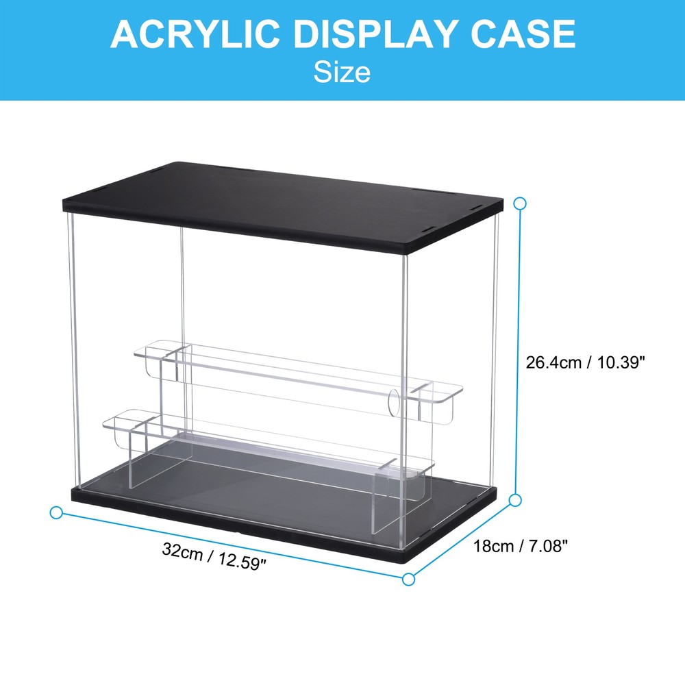 3 Tier Acrylic Display Case with LED Light Transparent Dustproof Showcase