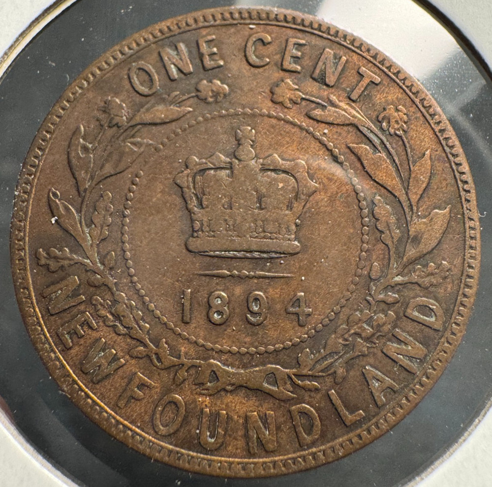1894 1 ONE CENT NEWFOUNDLAND LOW MINTAGE!