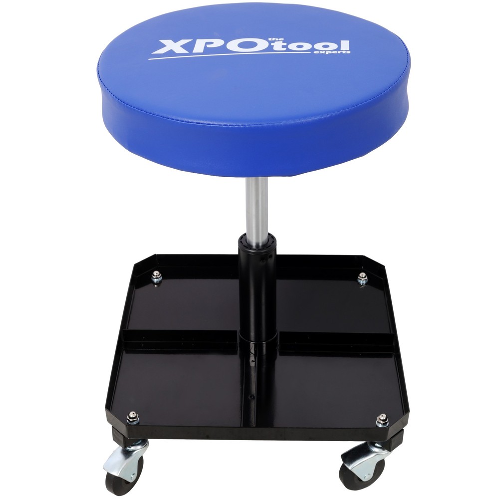 250LBs Rolling Pneumatic Creeper Garage Adjustable Stool Tool Tray Storage USA