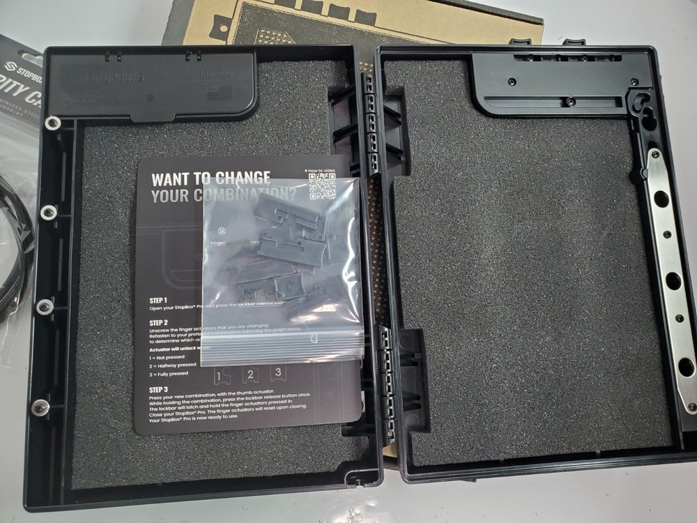 NEW StopBox Pro Handgun Safe - Full Size - Skull Camo With Security Cable