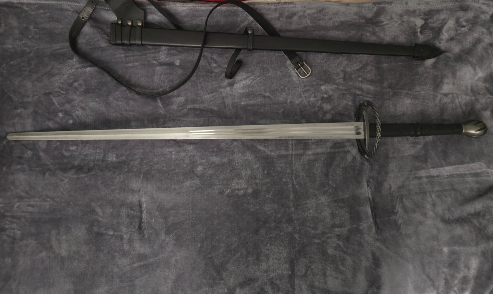 Fabri Armorum Longsword KATZBALGER Bastard Sword Black scabbard belt 120cm Blunt