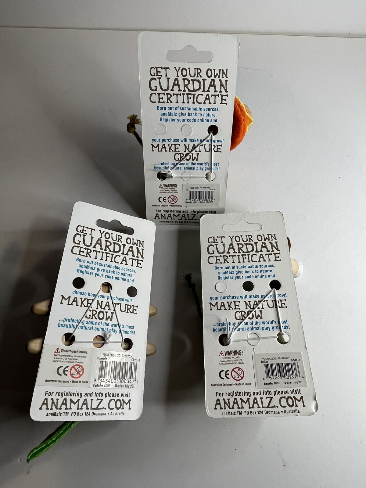 3 NEW ANAMALZ , Handmade, Wooden Poseable Animals. Donkey, Crocodile, Lion!