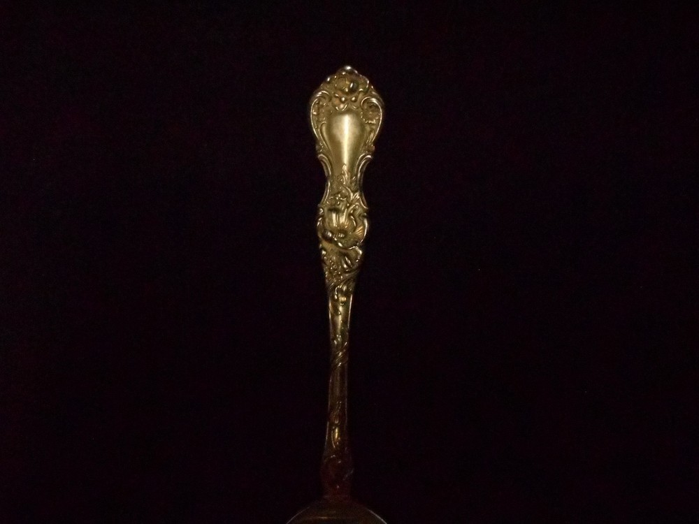 Vintage 1835 R. Wallace Triple Silver Sectional Serving Spoon Floral Pattern