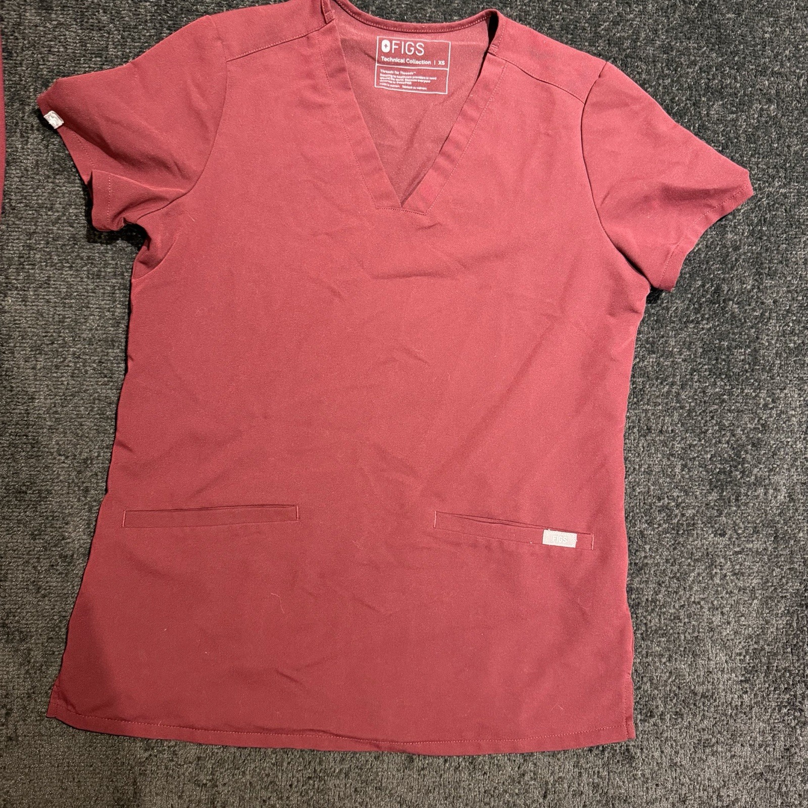 Figs Scrub Set Technical Collection XS Burgundy Kade Womens