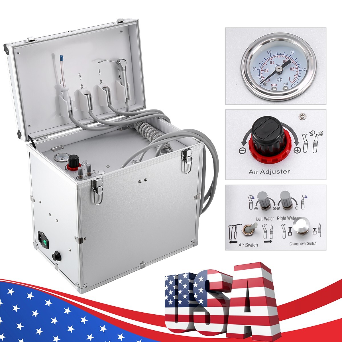 18L Dental Autoclave Steam Sterilizer/Delivery Unit Air Compressor Suction 4Hole