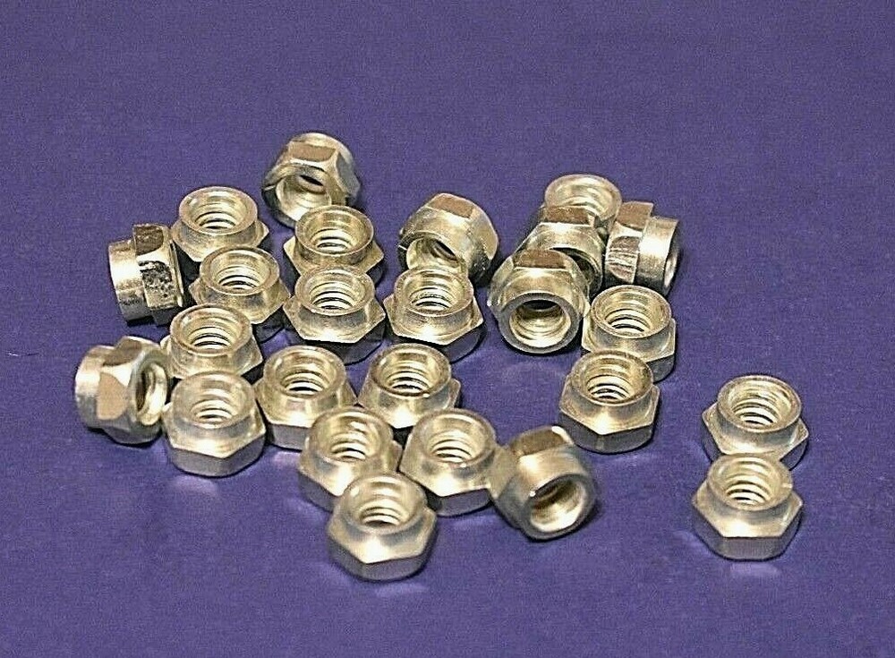 50 Battery Bolt Shouldered Nuts 1/4-20