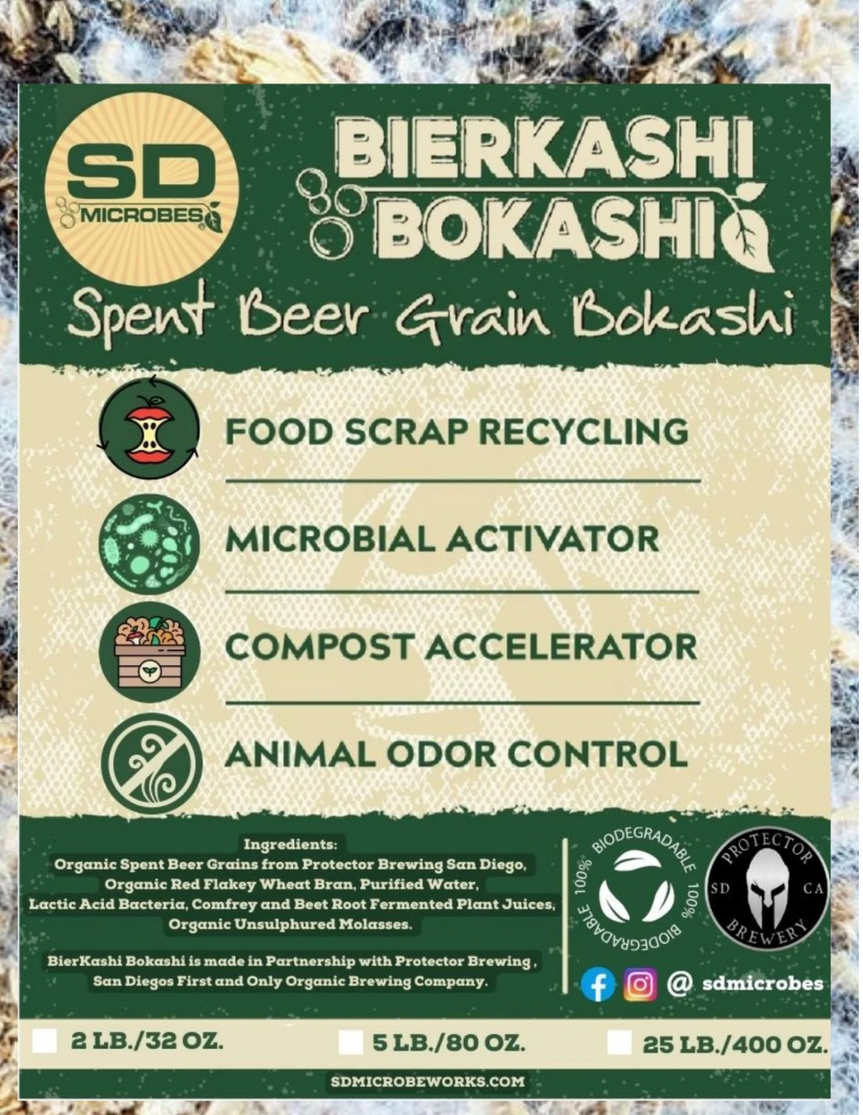 SD Microbes Premium BierKashi Bokashi Bran Compost Accelerator