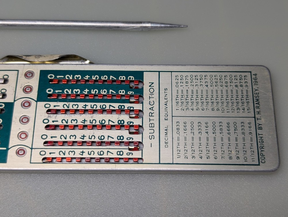 Vintage OMEGA Pocket Adding Machine — Complete w/ Case, Stylus & Instructions