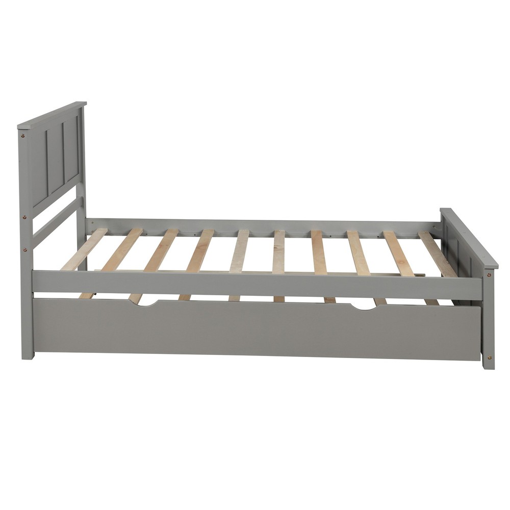Platform Bed with Trundle Twin Size Frame