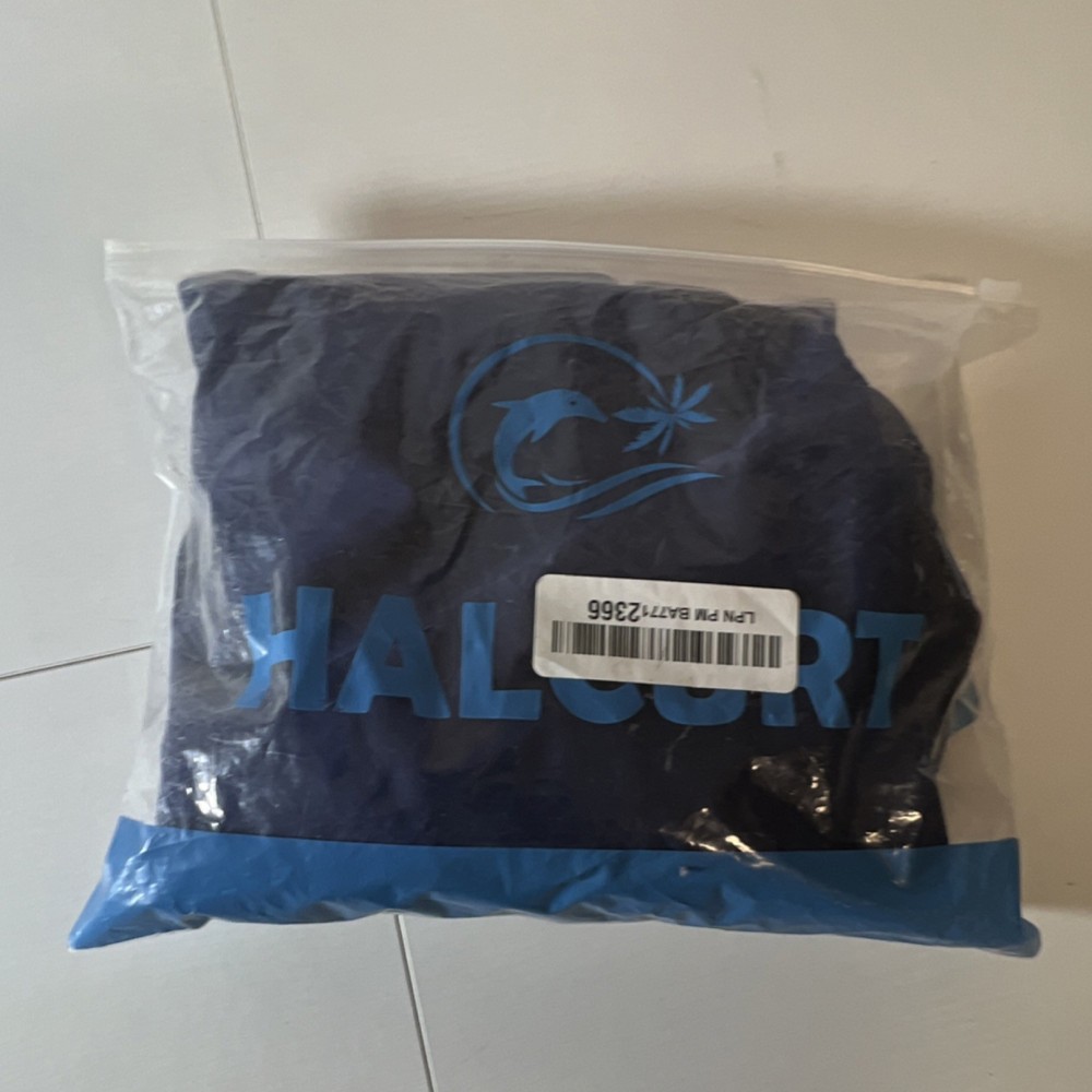 HALCURT Competitive One Piece Swimwear S Blue Patterned Dolphin Logo