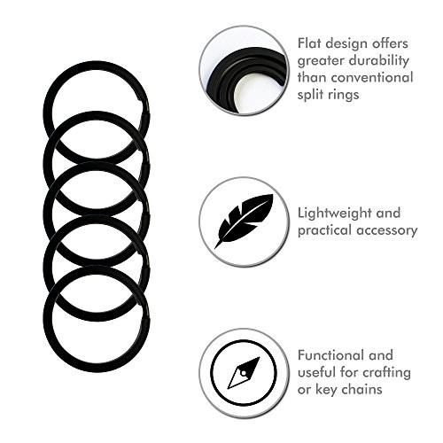 Matte Black Key Chain Rings 36pc, Assorted Sizes