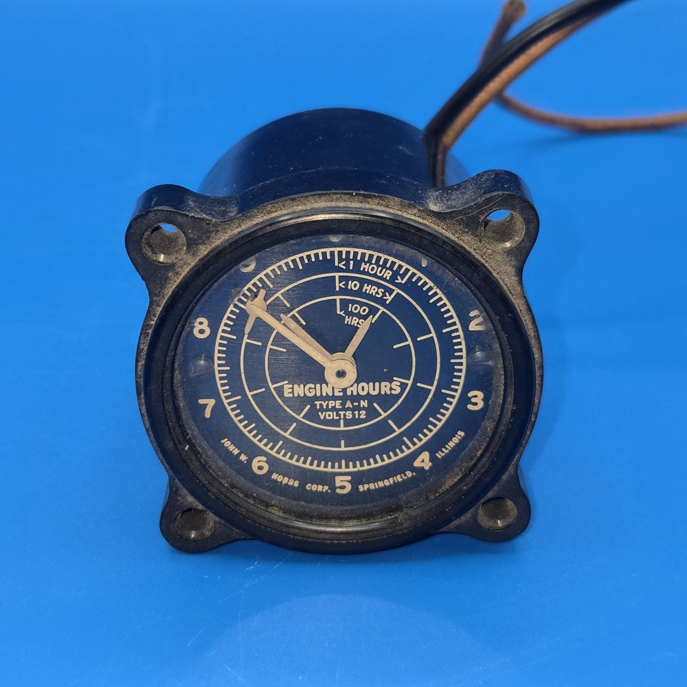 John W. Hobbs Aviation Engine Hours Indicator gauge.