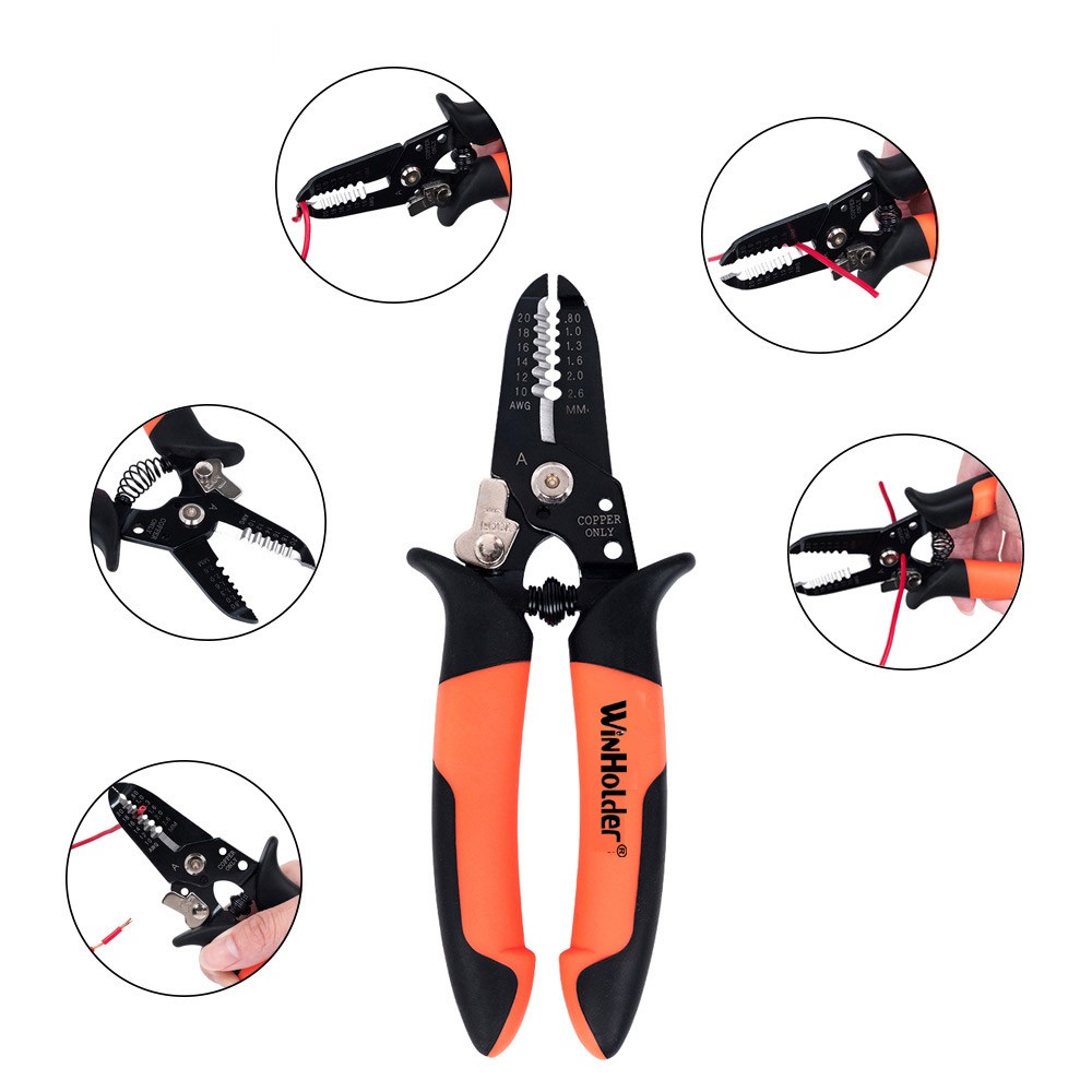 WinHolder Wire Stripper Fine Grinding Stripping Shearing Double layer Wire Plier