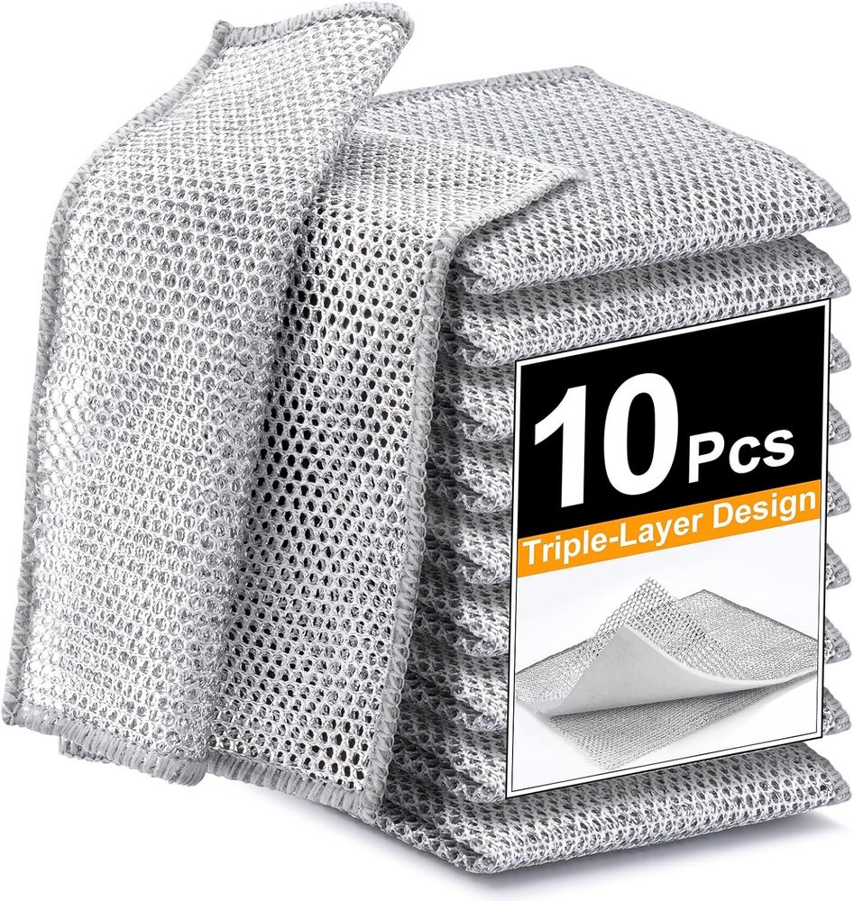 Non Scratch Wire Dishcloth, Multipose Wire Dishwashing Rag for