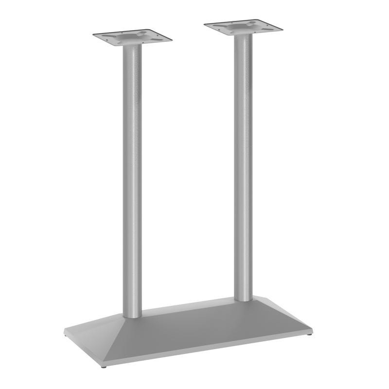 27" x 15" Restaurant Table Base with Double Column Table Height Column in Silver