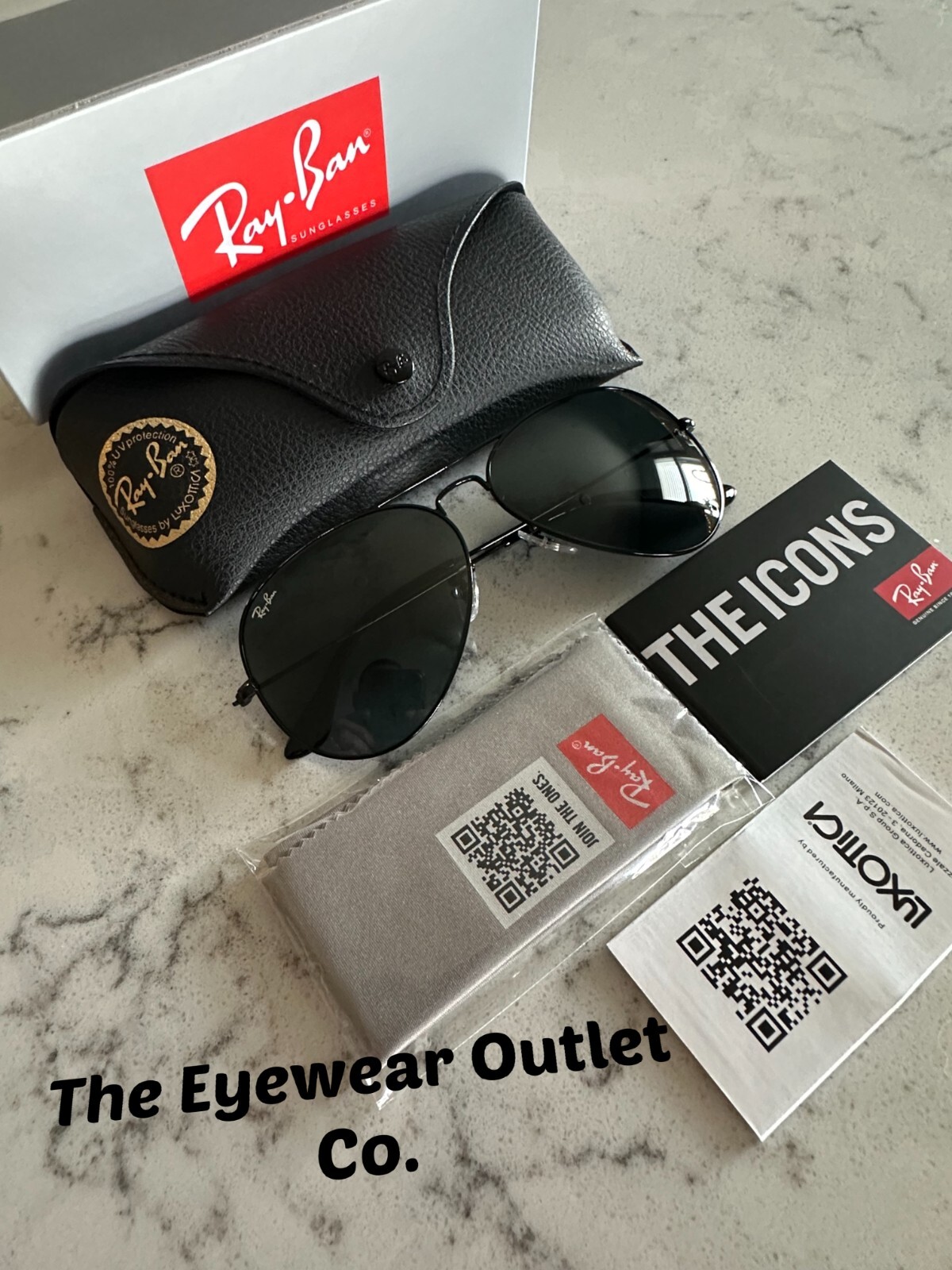 Store Display Rayban Aviator Black RB3025 Standard 58mm Large 62mm Men / Women