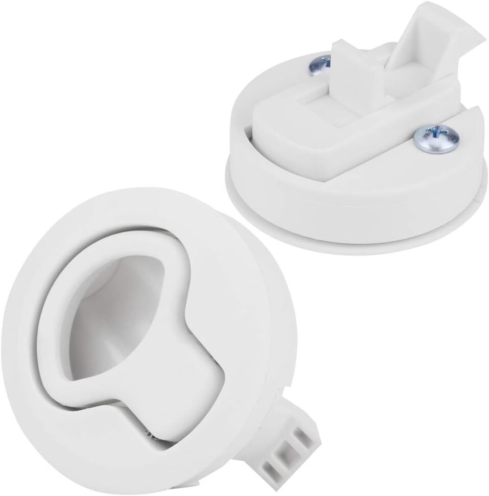4pcs 2" Flush Pull Slam Latch NON LOCKING White For Boat Marine Deck Hatch Door