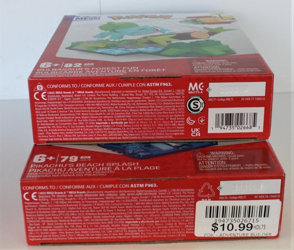 MEGA Pokemon Building Sets Pikachu’s Beach Splash & Bulbasaurs Forest Fun (A12)