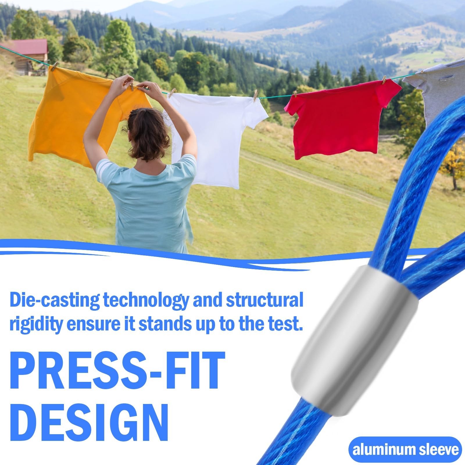 4FT （3/16 Inch） Steel Security Cable with Loops - Flexible Wire Rope Versatil...