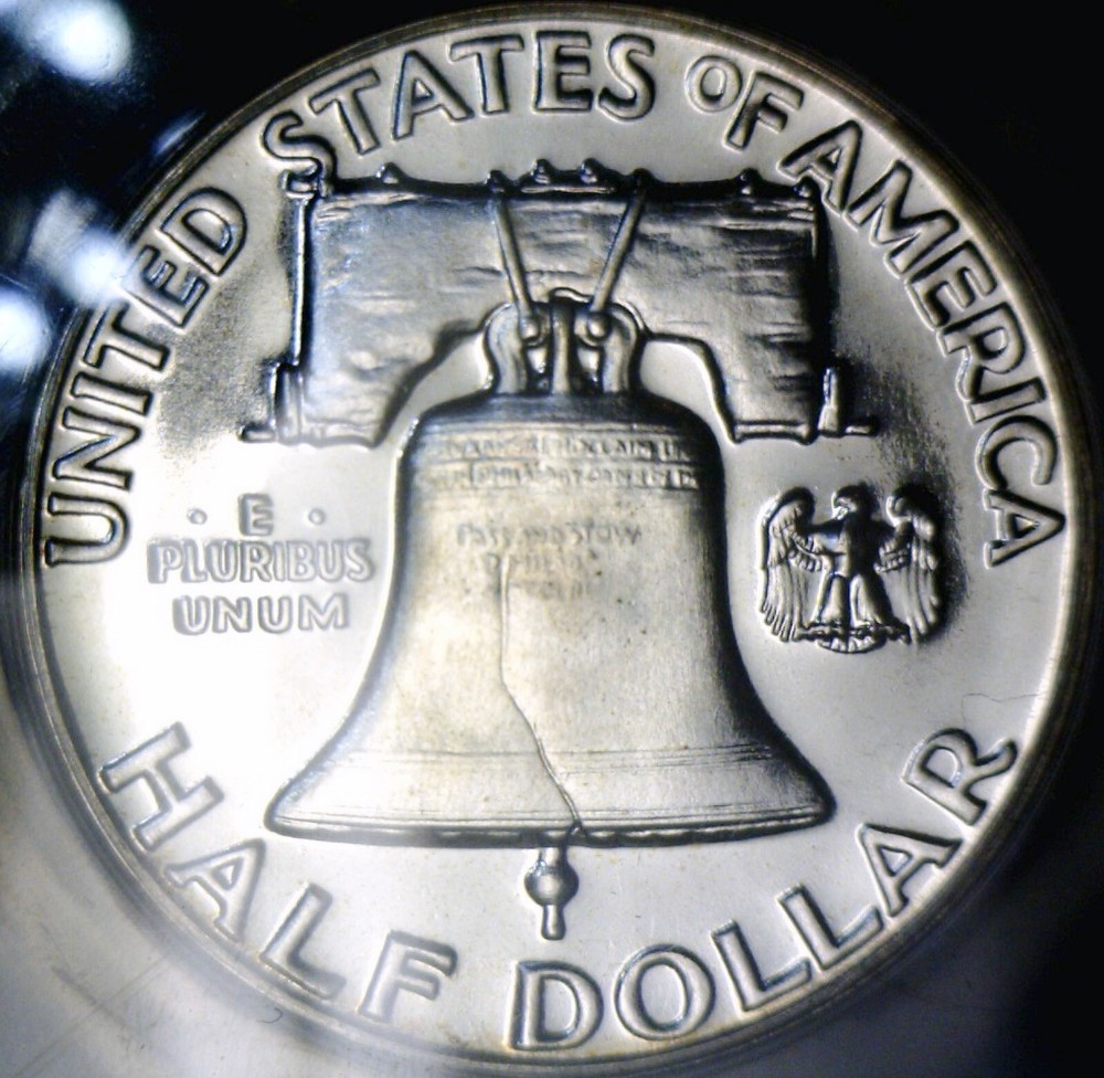1953 ERROR ANACS PR66 Struck Thru Thread SILVER Franklin Half GEM PROOF Coin