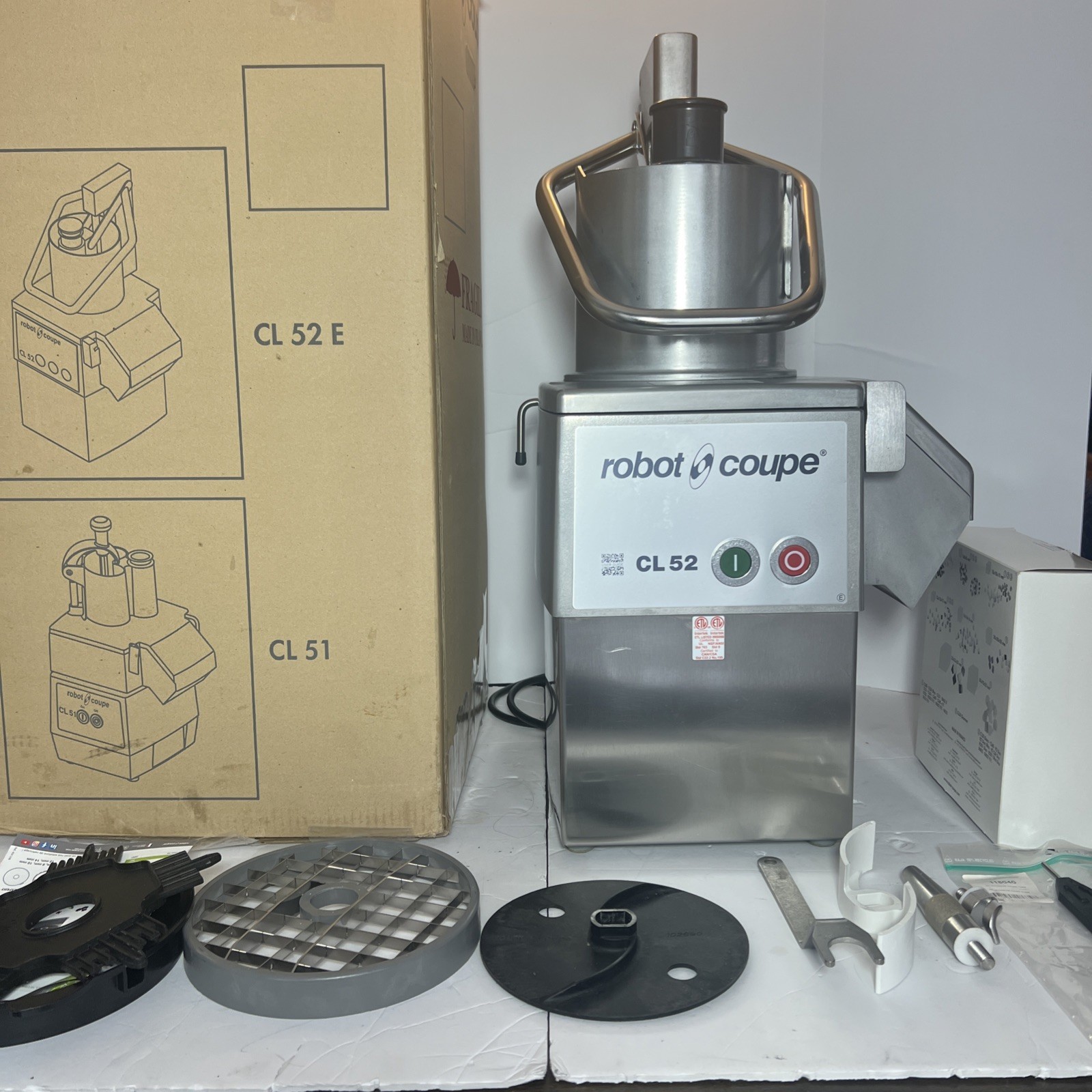Robot Coupe CL 52 E Series E Continuous Feed Vegetable / Food Processor W/ Discs