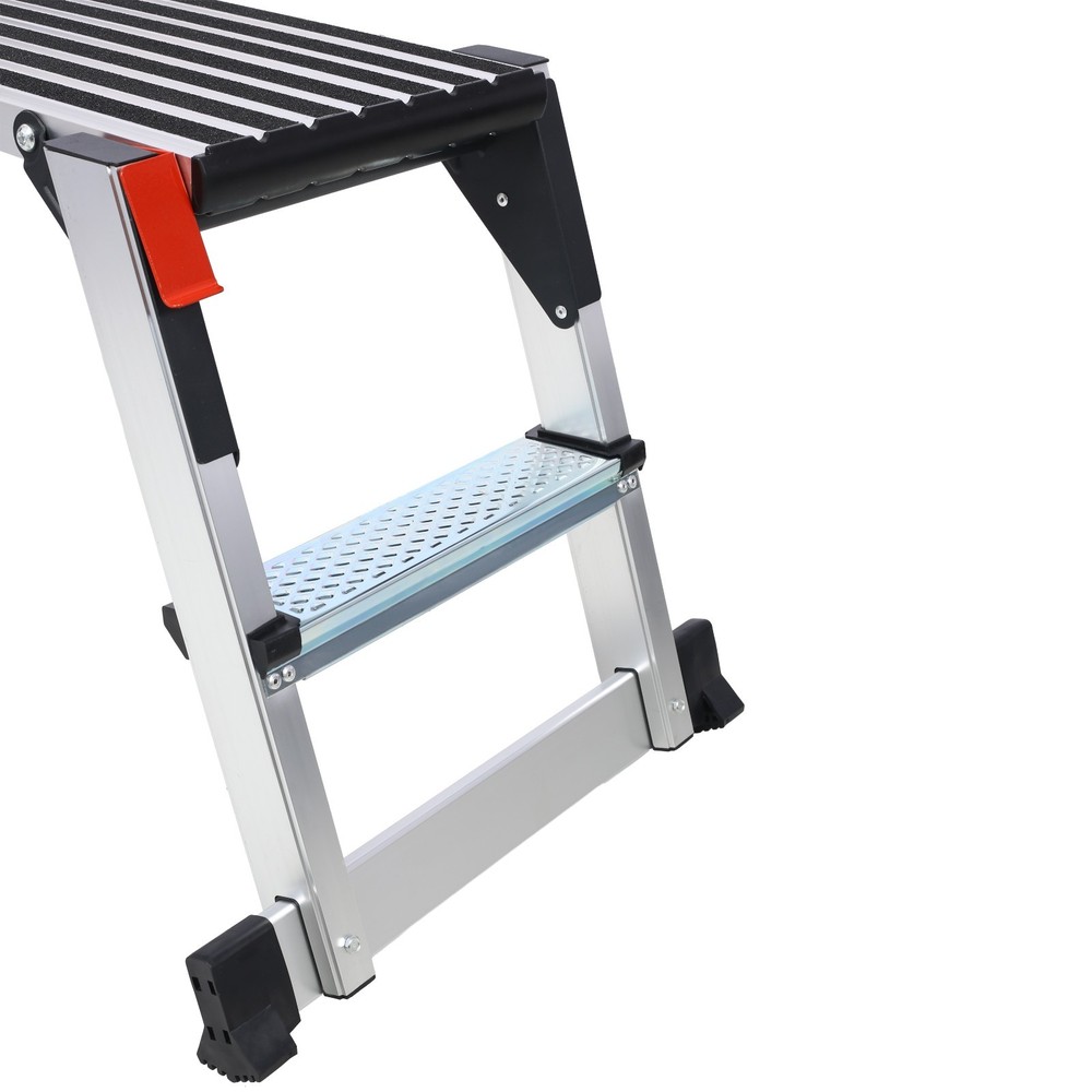 Aluminum Folding Work Bench Ladder Stool 330lbs Non-Slip