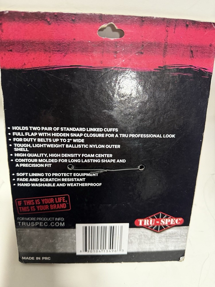 Tru-Spec Double Handcuff Case Black Police Issue 6”