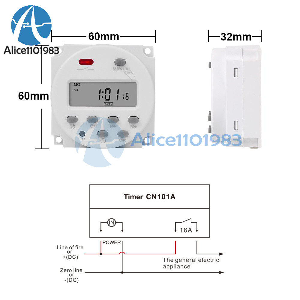 DC 12V 24V AC 110V CN101S Timer Switch Controller Automatic Cycle Timing Switch