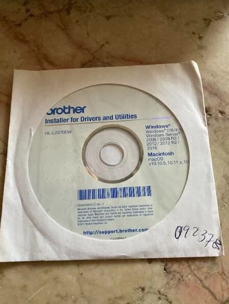 Genuine Brother HL-L2370DW Setup Installation CD ROM Software CD Driver Disk