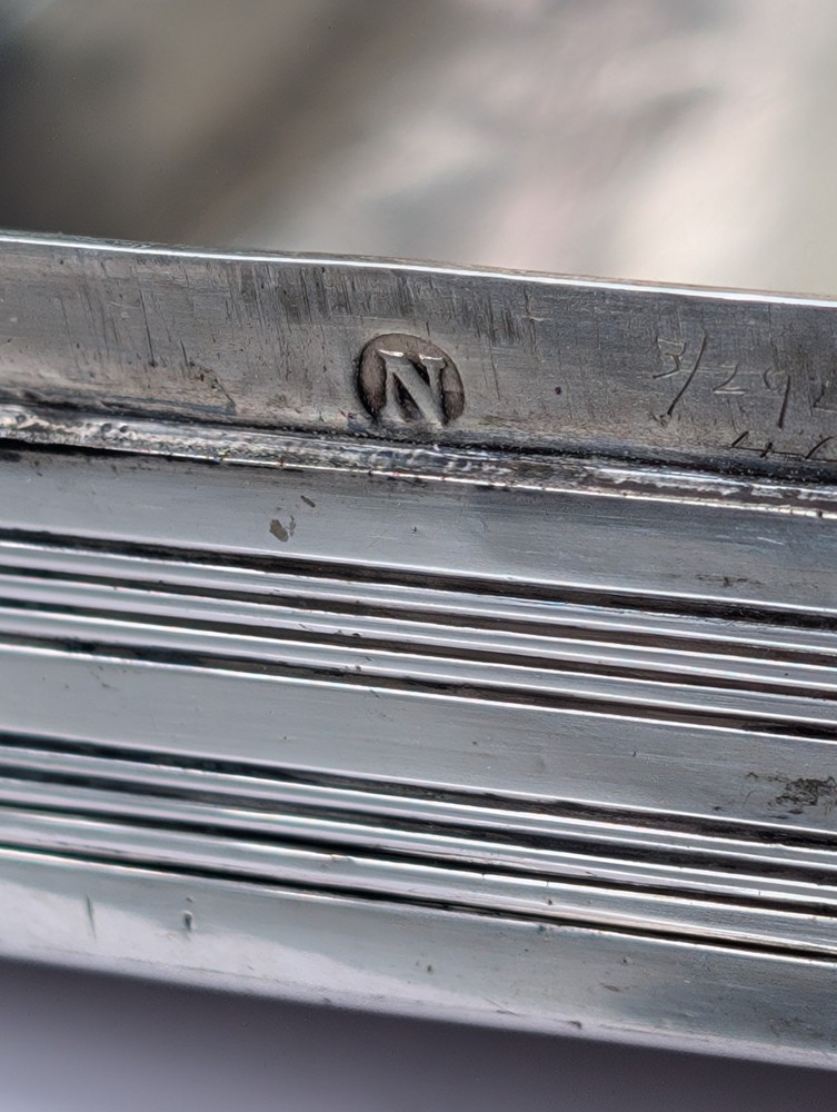 1867 Dutch large Solid Silver patterned Case by Voorschoten 13cms by 7.5 cms