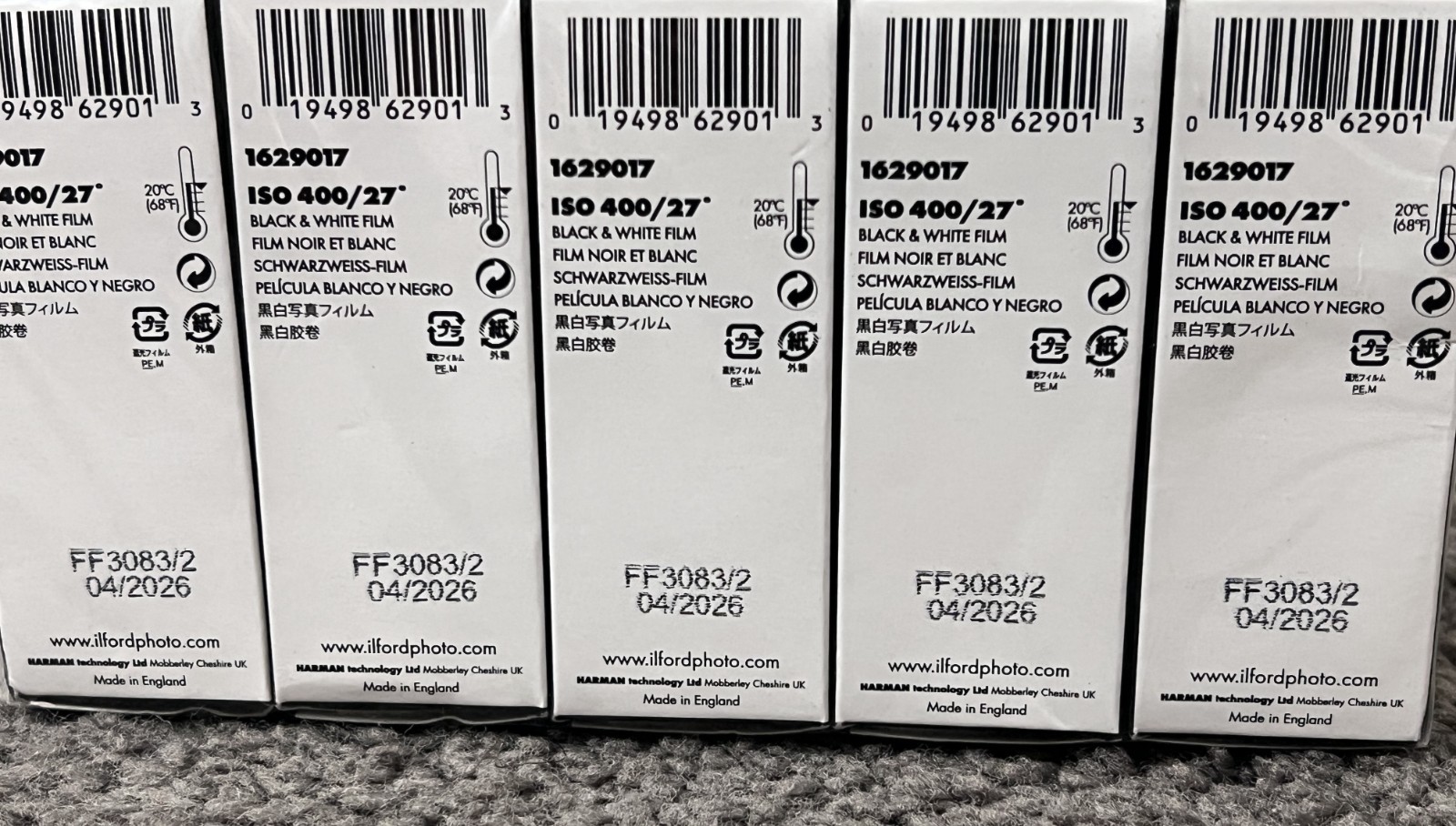 10 Rolls Ilford HP5 Plus 400 120 Black and White Negative Print Film, 1629017